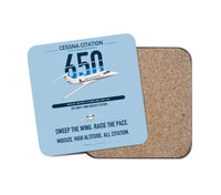 Thumbnail for Cessna Citation 650 - Citation III design on light blue 1 piece coaster