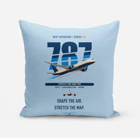 Thumbnail for Boeing 787-9 Dreamliner design on light blue pillow