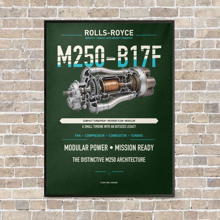 M250-B17F vertical canvas print - framed - dark green background