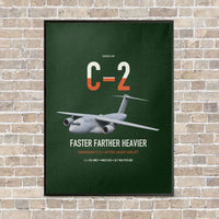 Thumbnail for Kawasaki C-2 vertical canvas print - framed - dark green background