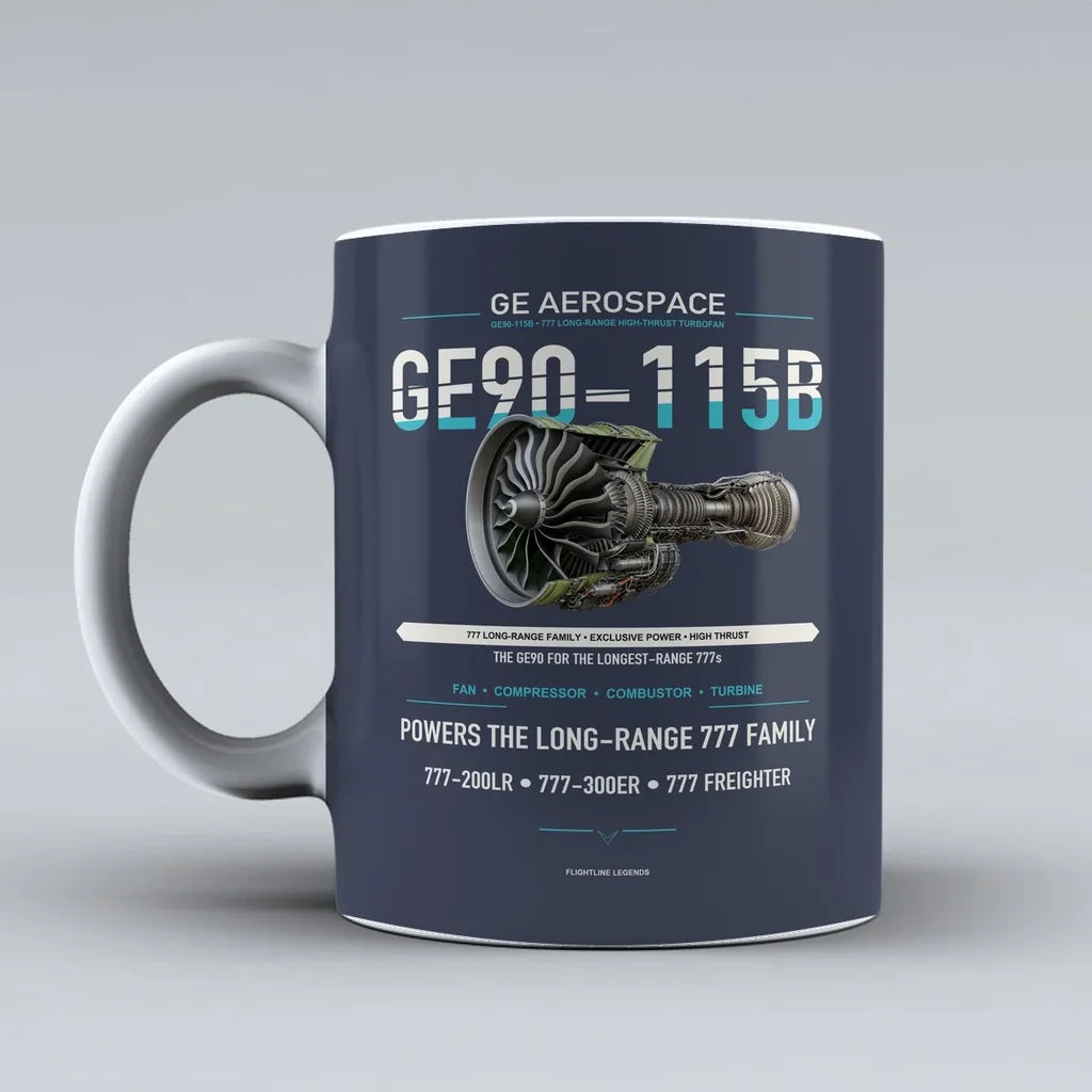 Mug design on dark blue ge90 115b
