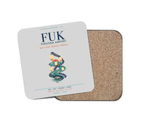 Thumbnail for Fukuoka Airport (FUK) design on light gray 1 piece coaster