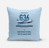 Thumbnail for Beechcraft Bonanza G36 design on light blue pillow