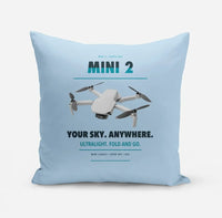 Thumbnail for DJI Mini 2 design on light blue pillow