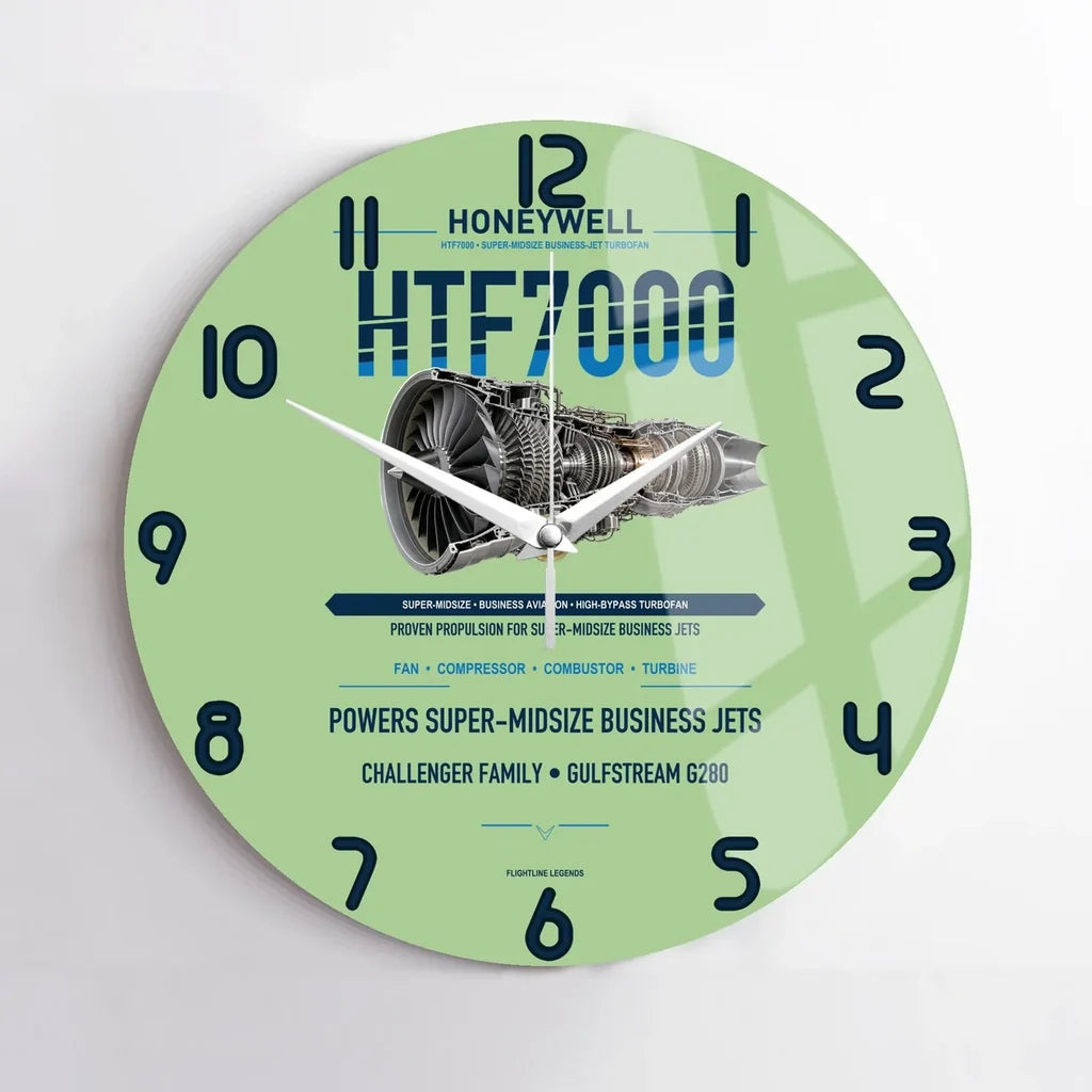HTF7000 design on light green no frame wall clock
