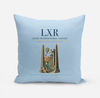 Thumbnail for Luxor International Airport (LXR) design on light blue pillow