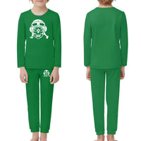 Thumbnail for Skeleton Pilot children pajamas - Green