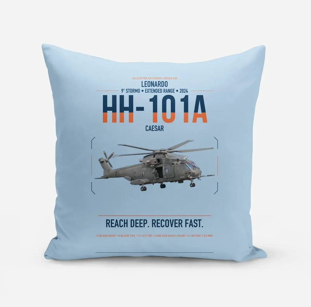 Leonardo HH-101A Caesar design on light blue pillow