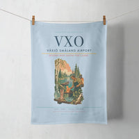 Thumbnail for Växjö Småland Airport (VXO) design on light blue towel