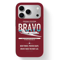 Thumbnail for Cessna Citation Bravo design on dark red magsafe iphone case, for iPhone 17 Pro