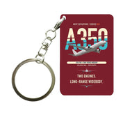 Thumbnail for Airbus A350-900 Key Chain design on dark red key chain