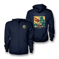 Thumbnail for VINTAGE G4451 - The Grain Elevator Waypoint - Premium Zipped Hoodie design on navyblue
