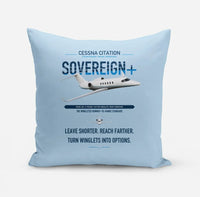 Thumbnail for Cessna Citation Sovereign+ design on light blue pillow