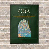 Thumbnail for Genoa Cristoforo Colombo Airport GOA vertical canvas print - framed - dark green background