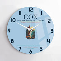 Thumbnail for Manohar International Airport Mopa (GOX) design on light blue no frame wall clock