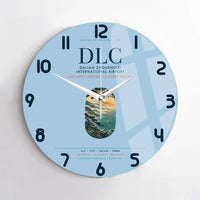Thumbnail for Dalian Zhoushuizi International Airport (DLC) design on light blue no frame wall clock