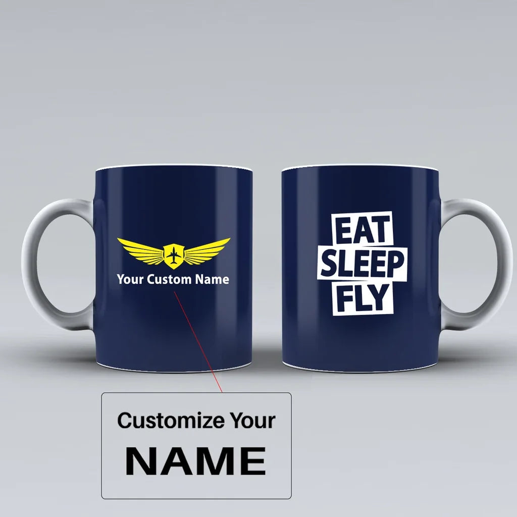 Customisable Eat Sleep Fly Mug - view 5