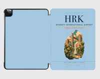 Thumbnail for Kharkiv International Airport (HRK) design on light blue ipad tablet case