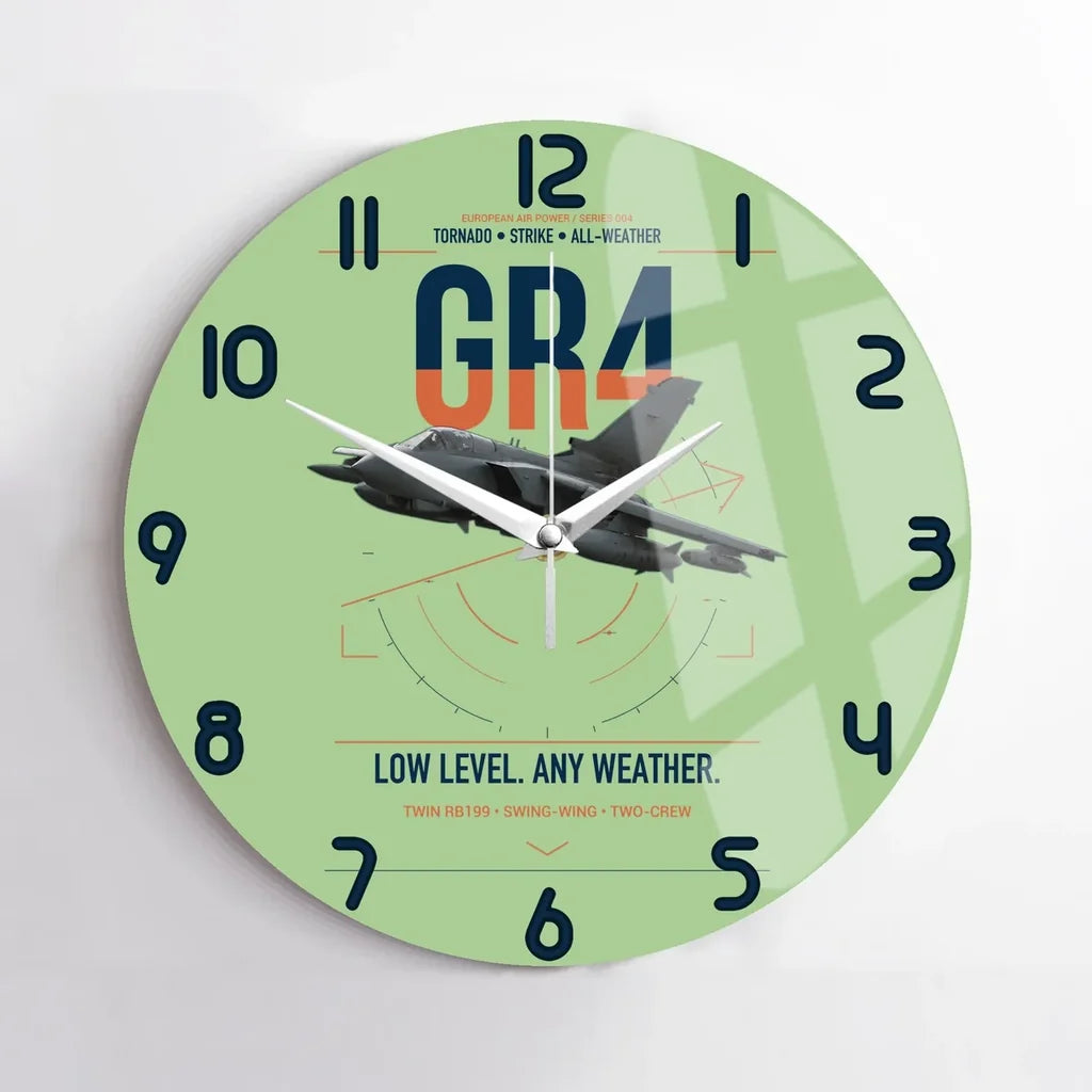 Panavia Tornado GR4 design on light green no frame wall clock