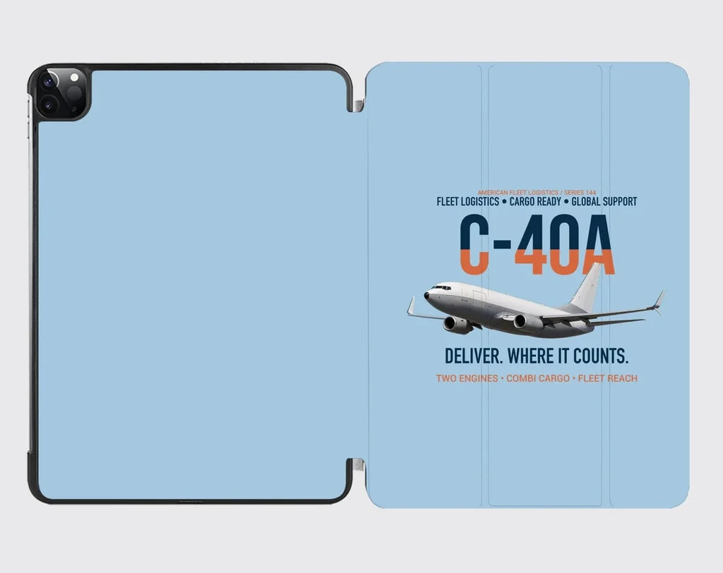 C-40A Clipper Fleet Logistics Ready design on light blue ipad tablet case
