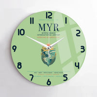 Thumbnail for Myrtle Beach International Airport (MYR) design on light green no frame wall clock