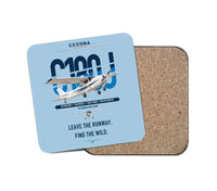 Thumbnail for Cessna 180J Skywagon design on light blue 1 piece coaster