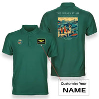 Thumbnail for VINTAGE G4416 - The Census By Air - Double-Side Polo T-Shirt design on green+name