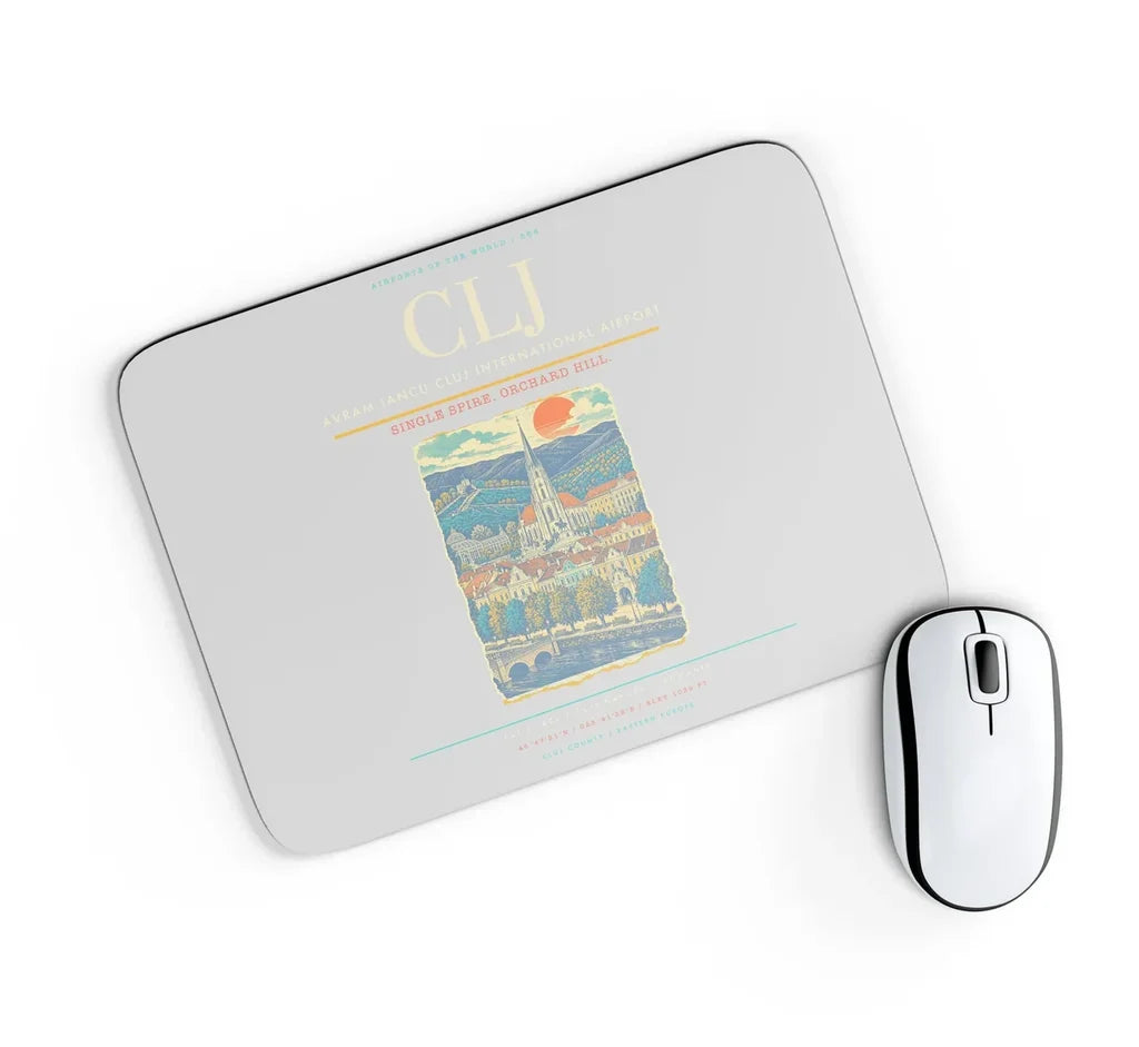 Avram Iancu Cluj International Airport CLJ Mouse-Pad Rectangle - Light Gray