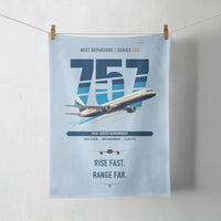 Thumbnail for Boeing 757-200 design on light blue towel