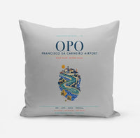 Thumbnail for Porto Francisco Sá Carneiro Airport (OPO) design on light gray pillow
