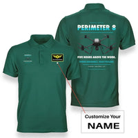 Thumbnail for Skyfront Perimeter 8 design on green polo with custom name badge