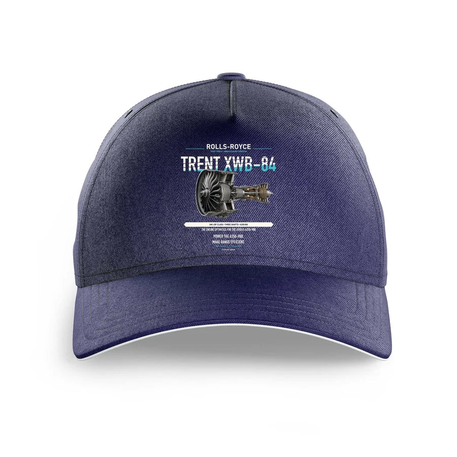 TRENT XWB-84 design on dark blue printed hat