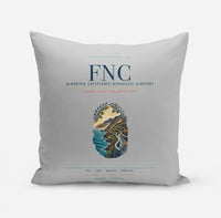 Thumbnail for Madeira Cristiano Ronaldo Airport (FNC) design on light gray pillow