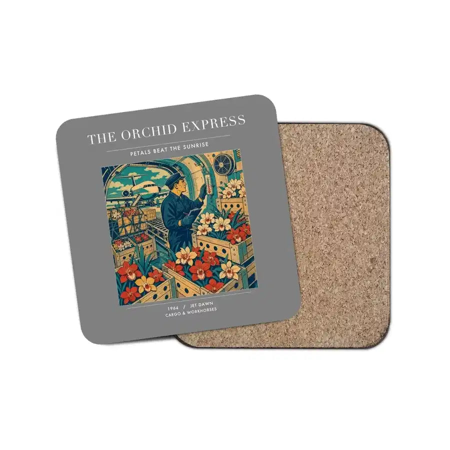 The Orchid Express - Designed Coasters design on gray 1-piece