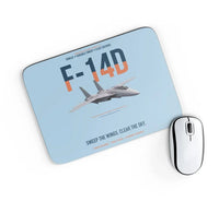 Thumbnail for F-14D Tomcat Sweep The Wings Clear The Sky design on light blue rectangle mouse pad