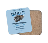 Thumbnail for CATALYST design on light blue 1 piece coaster