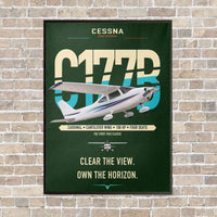 Thumbnail for Cessna 177B Cardinal vertical canvas print - framed - dark green background