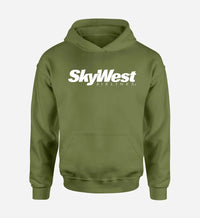 Thumbnail for Skywest Airlines logo printed on green army hoodie