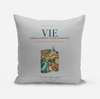Thumbnail for Vienna Airport (VIE) design on light gray pillow