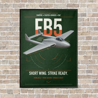 Thumbnail for de Havilland Vampire FB5 vertical canvas print - framed - dark green background