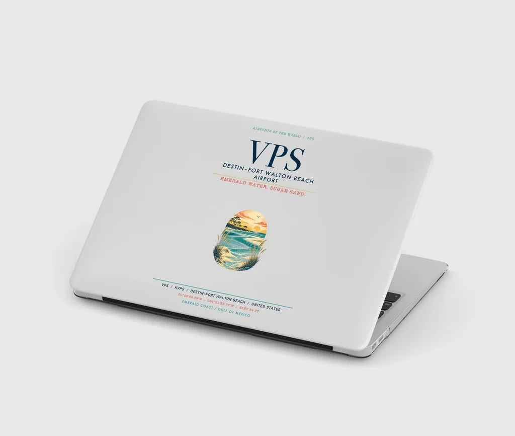 Destin Fort Walton Beach Airport (VPS) design on light gray MacBook case