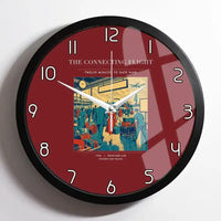 Thumbnail for VINTAGE G4088 - The Connecting Flight - Designed Wall Clocks design on darkred framed