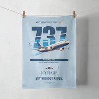 Thumbnail for Boeing 737 MAX 8 design on light blue towel