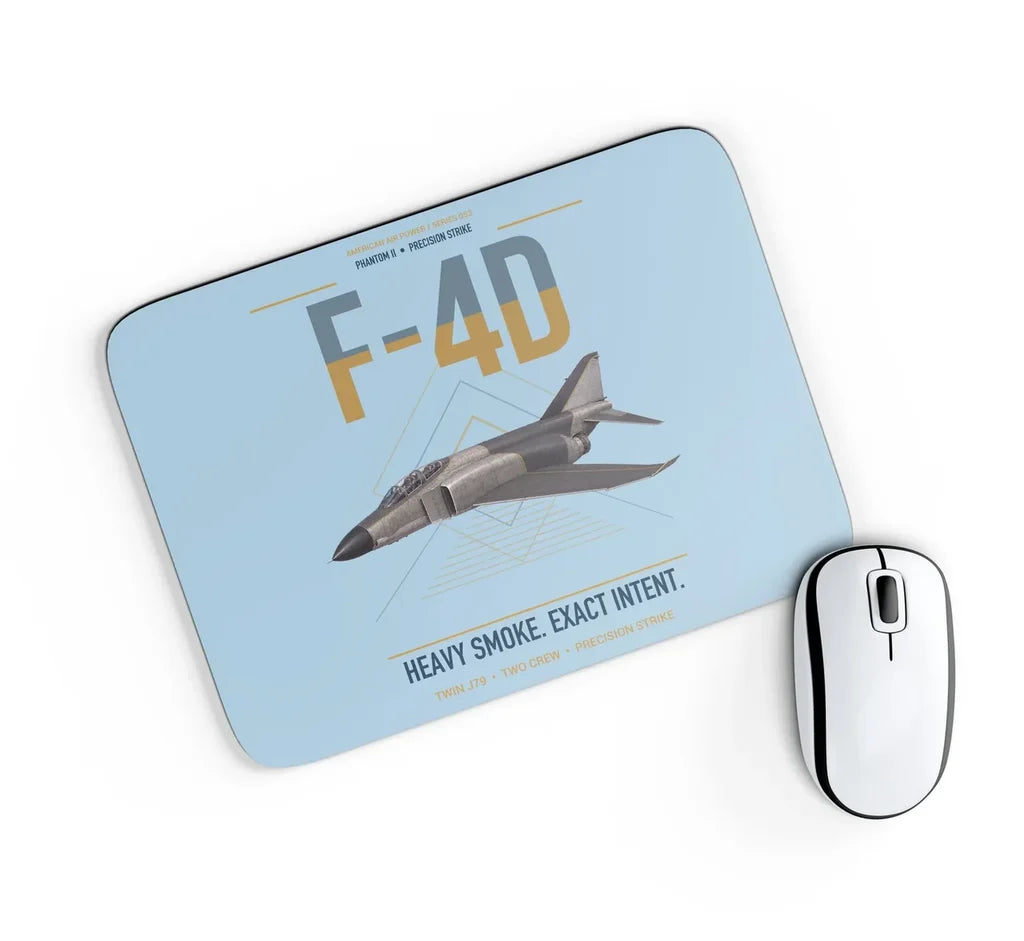 F-4D Phantom II design on light blue rectangle mouse pad