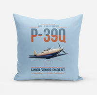 Thumbnail for P-39Q Airacobra design on light blue pillow