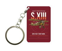 Thumbnail for SPAD S.XIII C.1 design on dark red designed key chain, double-side print