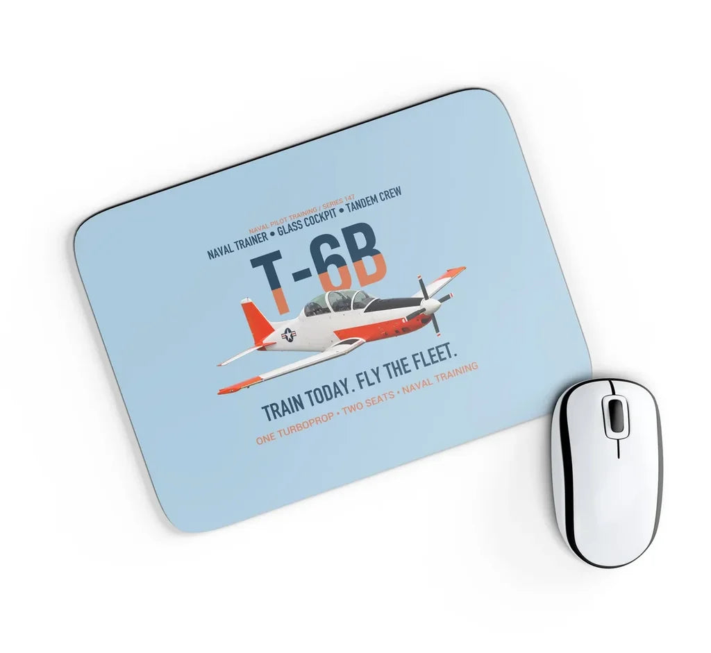 T-6B Texan II Naval Aviator Training design on light blue rectangle mouse pad