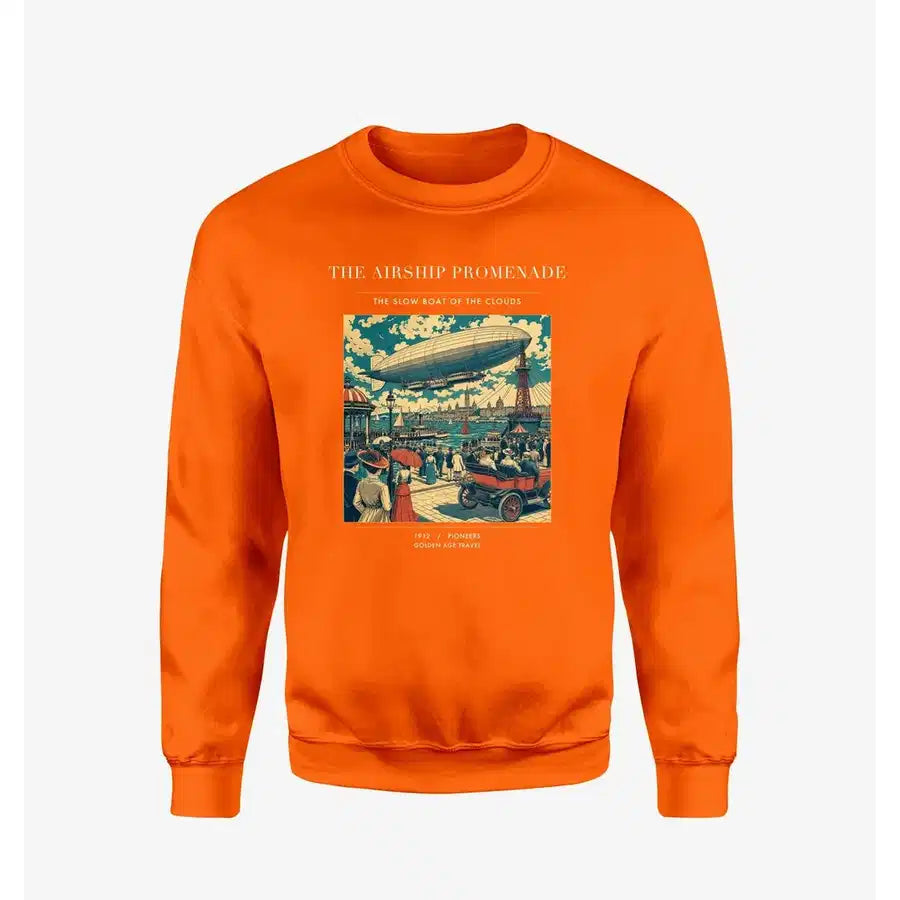 VINTAGE G4012 - The Airship Promenade - Designed Sweatshirts design on orange