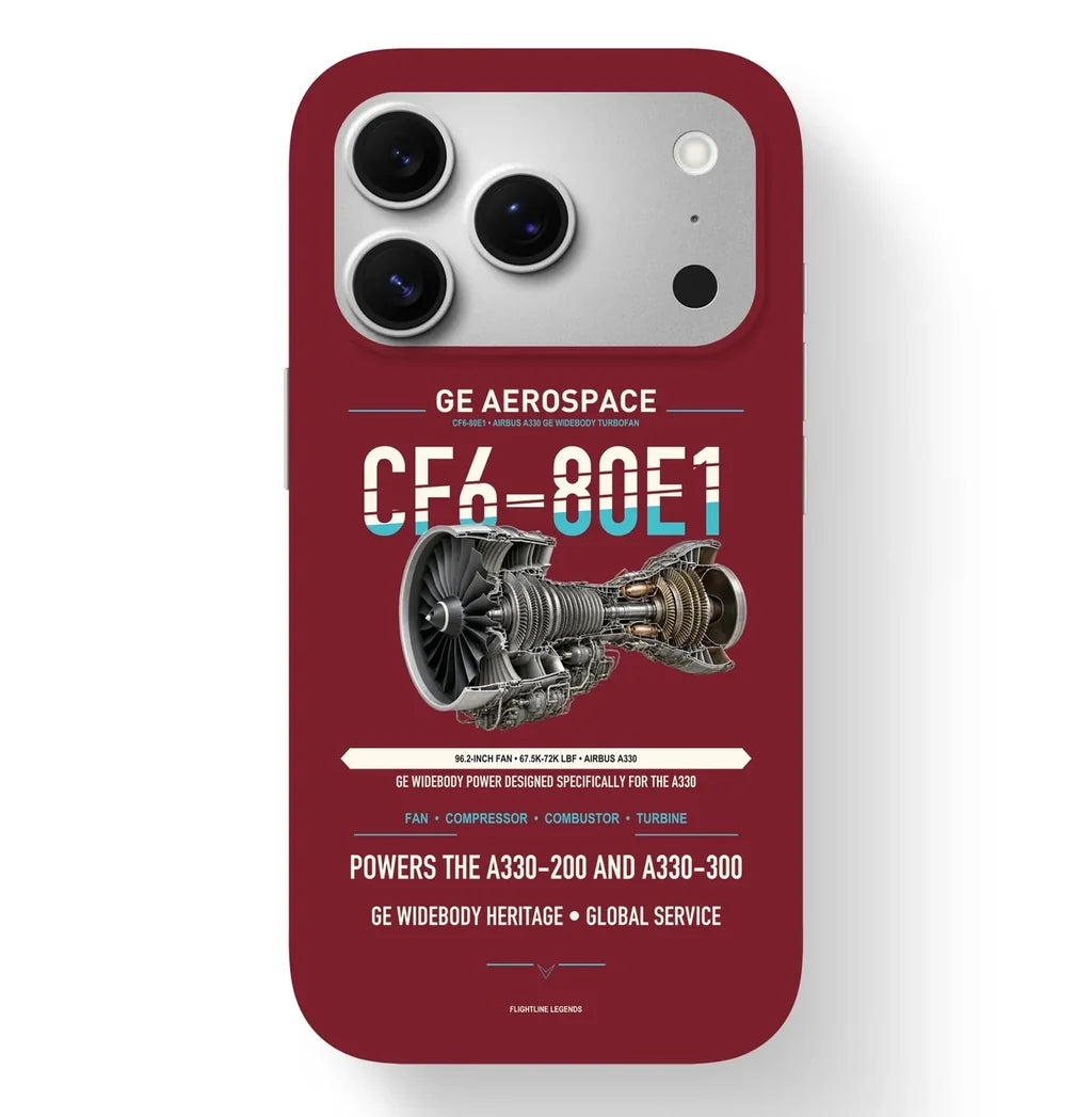 CF6-80E1 Case design on dark red iphone case