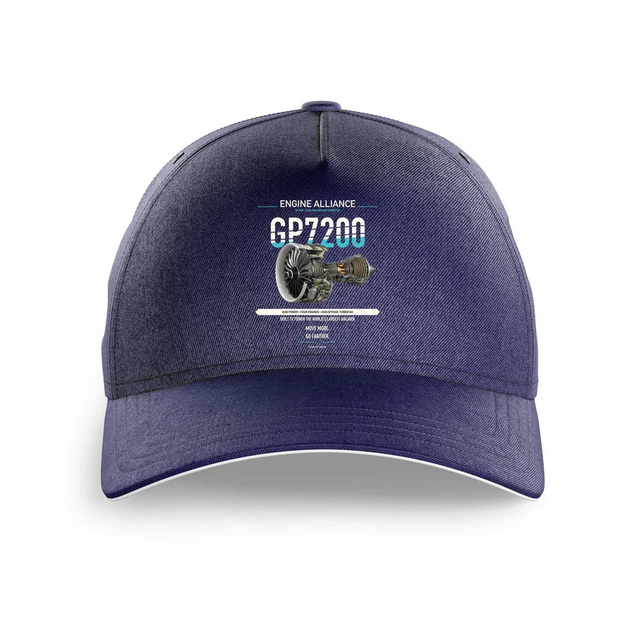 GP7200 design on dark blue printed hat